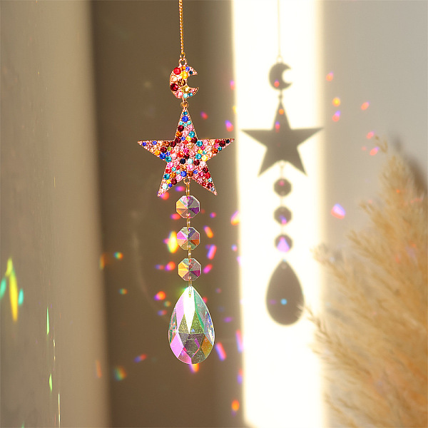 

PandaHall K9 Glass Big Pendant Decorations, Hanging Sun Catchers, Crystal Teardrop Prism Rainbow Maker for Ceiling Chandelier, Window...