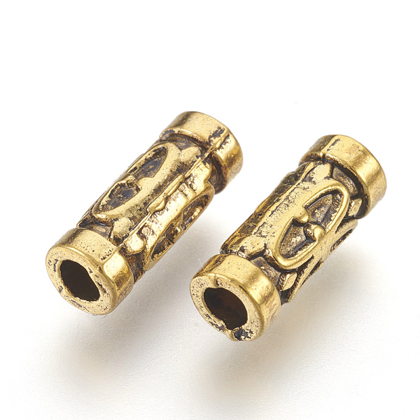 

PandaHall Tibetan Style Alloy Tube Beads, Cadmium Free & Nickel Free & Lead Free, Antique Golden, 13x5mm, Hole: 2.5mm Alloy Tube