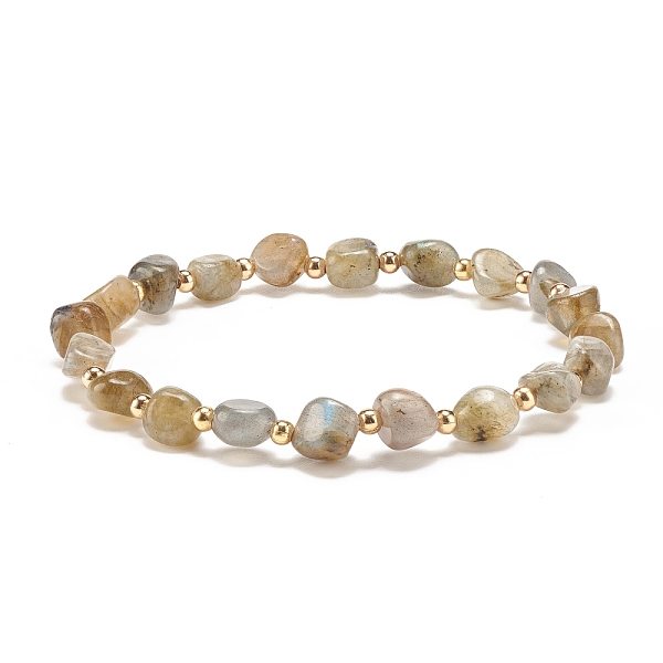 

PandaHall Natural Labradorite Round Beaded Stretch Bracelet, Gemstone Jewelry for Women, Inner Diameter: 2 inch(5.1cm) Labradorite