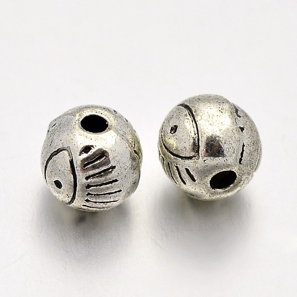 Tibetan Style Alloy Round With Eye Beads