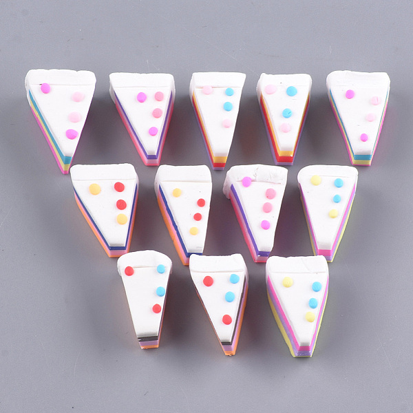 

PandaHall Handmade Polymer Clay Cabochons, Cake, Mixed Color, 19~22x12~15x12~14mm Polymer Clay Food Multicolor