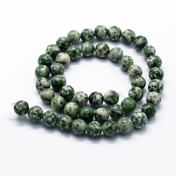 Natural Green Spot Jasper Beads Strands