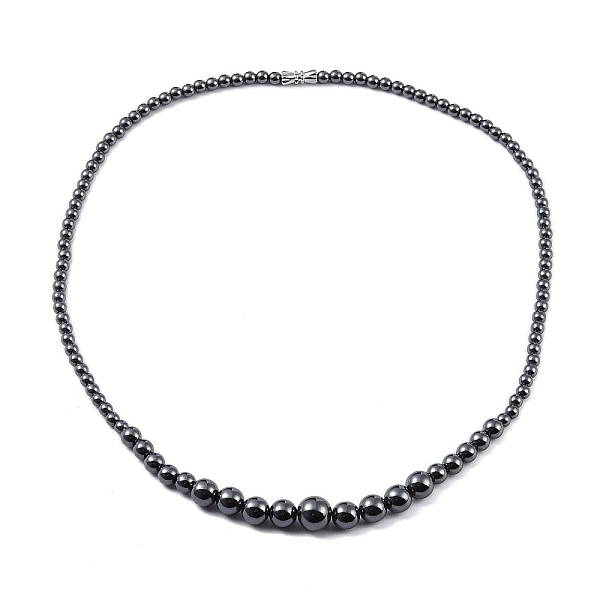 

PandaHall Non-Magnetic Synthetic Hematite Necklaces for Men, 20.47 inch(52cm) Hematite