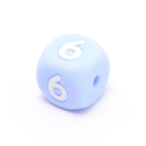 

PandaHall Silicone Beads, for Bracelet or Necklace Making, Arabic Numerals Style, Light Sky Blue Cube, Num.6, 10x10x10mm, Hole: 2mm Silicone...
