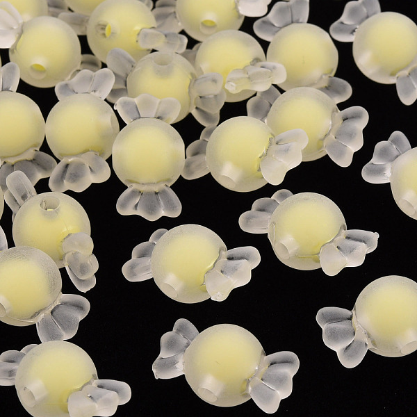 

PandaHall Transparent Acrylic Beads, Frosted, Bead in Bead, Candy, Champagne Yellow, 11.5x21.5x11.5mm, Hole: 2.5mm, about 393pcs/500g...