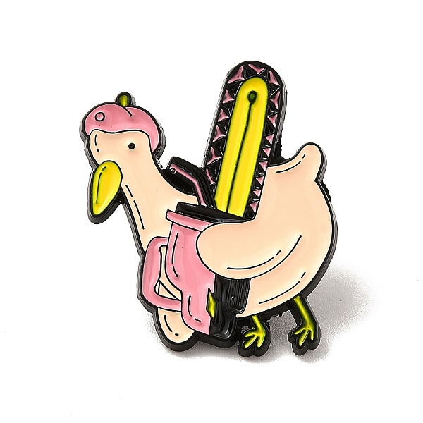 

PandaHall Gothic Enamel Pin, Electrophoresis Black Alloy Brooch for Clothes Backpack, Goose Pattern, 30x23x1.5mm Alloy+Enamel Goose