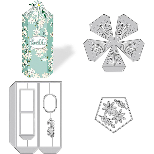 

PandaHall BENECREAT 3Pcs 3 Styles Metal Dome Box Die Cuts, Paper Craft Carbon Steel Cutting Dies Stencils for Gift Box, Storage Box, Bag...