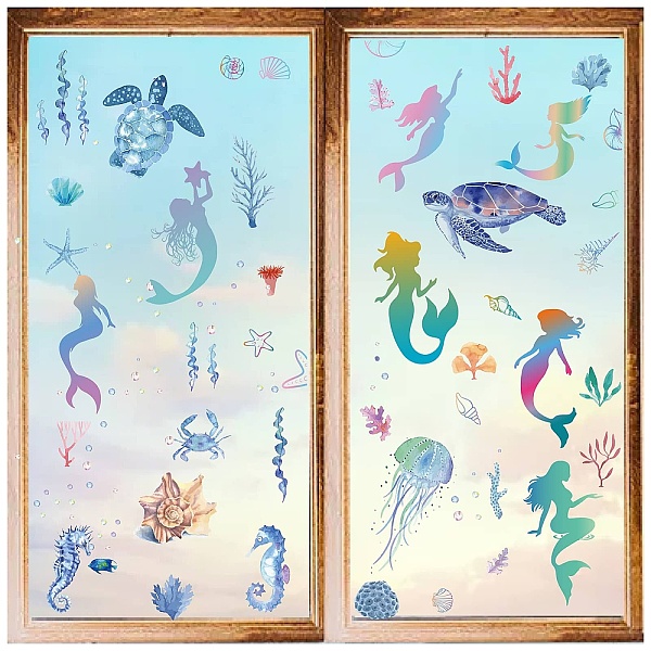 

PandaHall CRASPIRE 2 Sets 2 Style PVC Wall Sticker, Rectangle Shape, for Window or Stairway Home Decoration, Mixed Shapes, 190x140mm, 1...