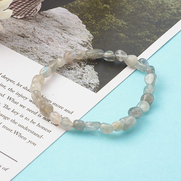 

PandaHall Natural Labradorite Beaded Stretch Bracelets for Kids, Tumbled Stone, Nuggets, Inner Diameter: 1-3/4~1-7/8 inch(4.3~4.7cm)...