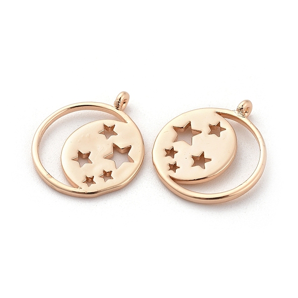 

PandaHall Brass Pendants, Moon with Star, Nickel Free, Real 18K Gold Plated, 18x15x1mm, Hole: 1mm Brass Moon