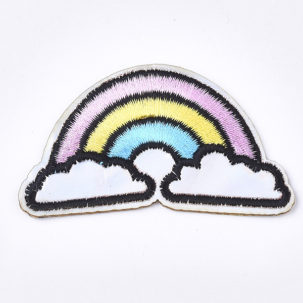 

PandaHall Computerized Embroidery Cloth Iron On Patches, Costume Accessories, Appliques, Rainbow, Colorful, 36.5x61x1.5mm Cloth Rainbow