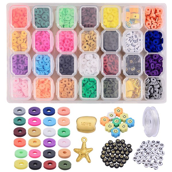

PandaHall DIY Stretch Bracelets Making Kits, Including Handmade Polymer Clay Beads, Alloy Beads & Pendants and Elastic Crystal String, Mixed..., Multicolor