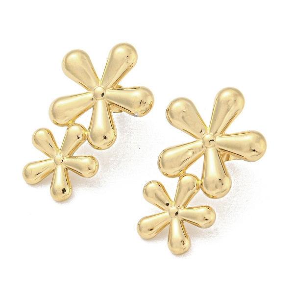 

PandaHall 304 Stainless Steel Stud Earrings, Flower, Golden, 27x17.5mm 304 Stainless Steel Flower