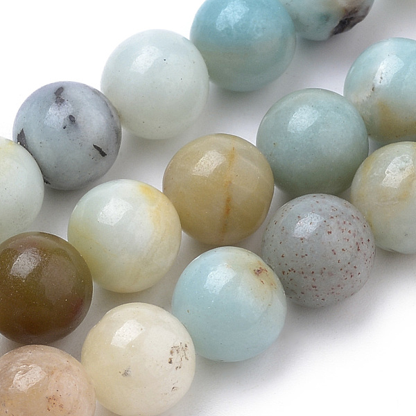 

PandaHall Natural Flower Amazonite Beads Strands, Round, 10mm, Hole: 1mm, about 40pcs/strand, 15.7 inch Flower Amazonite Round