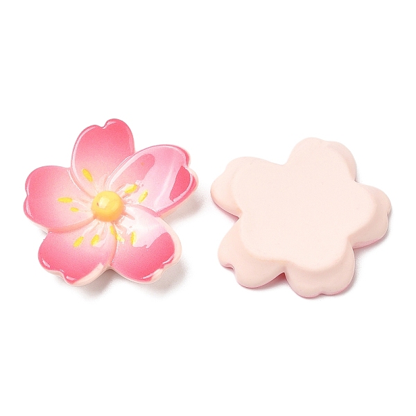 

PandaHall Opaque Resin Cabochons, Flower, Cerise, 27x26x6mm Resin Flower Red