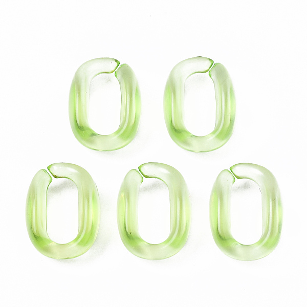 

PandaHall Transparent Acrylic Linking Rings, Quick Link Connectors, for Cable Chains Making, Oval, Green Yellow, 15.5x11x6mm, Inner...