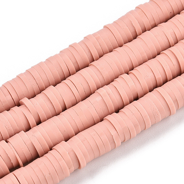

PandaHall Handmade Polymer Clay Bead Strands, Heishi Beads, for DIY Jewelry Crafts Supplies, Disc/Flat Round, Rosy Brown, 6x0.5~1mm, Hole...