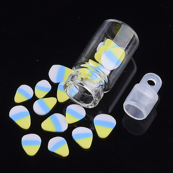 

PandaHall Handmade Polymer Clay Nail Art Decoration Accessories, with Glass Wishing Bottle and CCB Plastic Bottle Stopper, Sushi, Colorful...