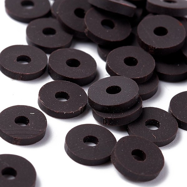 

PandaHall Handmade Polymer Clay Beads, for DIY Jewelry Crafts Supplies, Disc/Flat Round, Heishi Beads, Coconut Brown, 6x1mm, Hole: 2mm...
