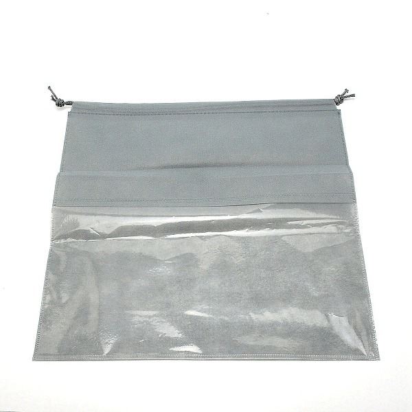 

PandaHall Blank Non-Woven DIY Craft Drawstring Storage Bags, with Plastic Clear Window, for Gift & Shopping Bags, Gray, 40x40x0.06~0.45cm...