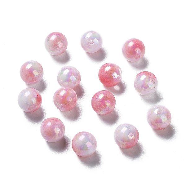 

PandaHall Two Tone Opaque Acrylic Beads, Round, Hot Pink, 10mm, Hole: 1.8mm, about 1020pcs/500g Acrylic Round