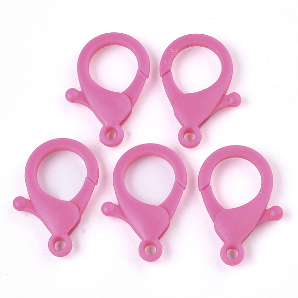 

PandaHall Plastic Lobster Claw Clasps, Hot Pink, 35x24.5x6mm, Hole: 3mm Plastic Others Pink