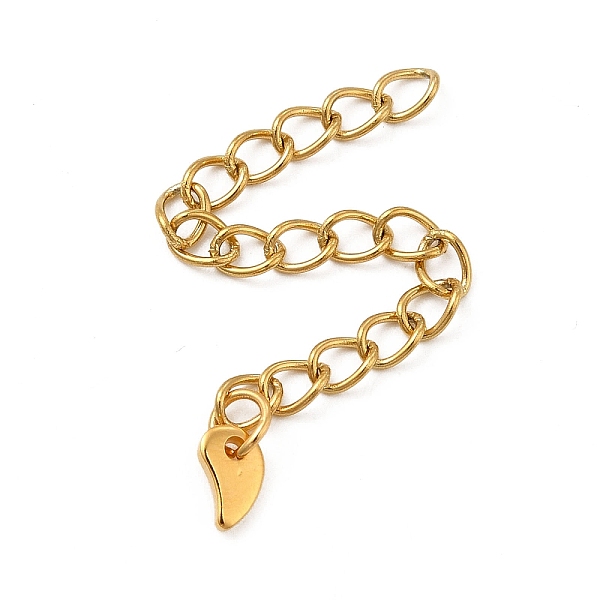 

PandaHall Ion Plating(IP) 304 Stainless Steel Curb Chain Extenders, End Chains with 201 Stainless Steel Teardrop Chain Tab, Golden, 55mm 304...