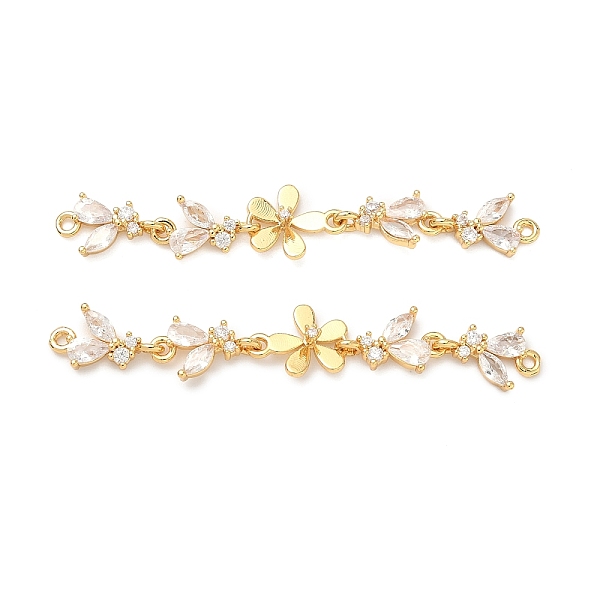 Verbindungsanhänger mit durchsichtigem Zirkonia-Pavé aus Messing