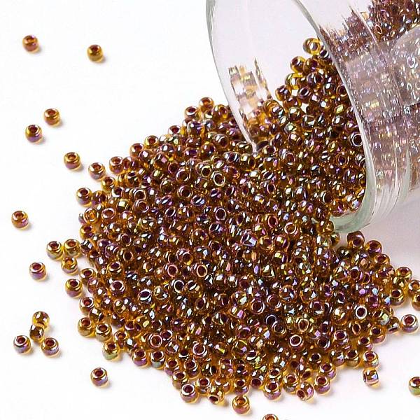 

PandaHall TOHO Round Seed Beads, Japanese Seed Beads, (1825) Inside Color AB Hyacinth/Opaque Purple Lined, 15/0, 1.5mm, Hole: 0.7mm, about...