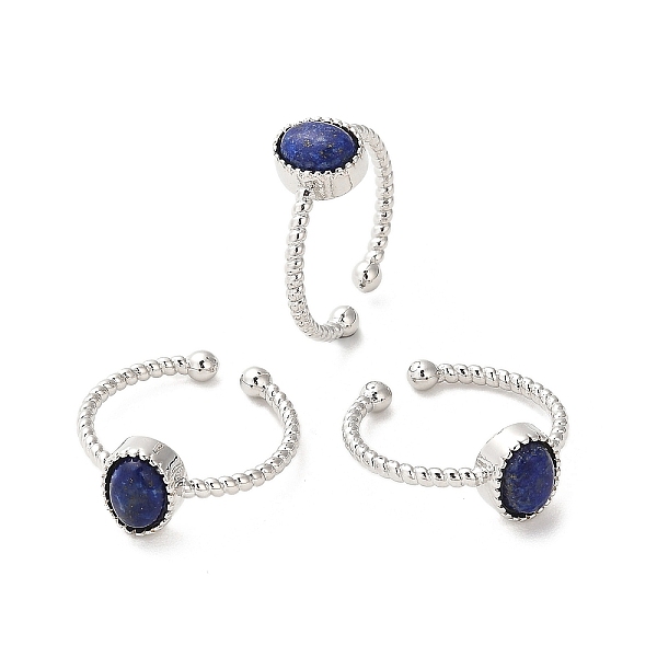 Natural Lapis Lazuli Open Cuff Ring