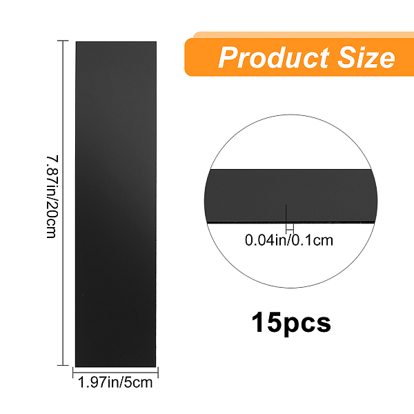 

PandaHall CRASPIRE Acrylic Mirror Stickers 15pcs Blalck Self-Adhesive Mirror Sheets Flexible Mirror Wall Stickers 2 X 8 Inch Mirror Tiles..., Black