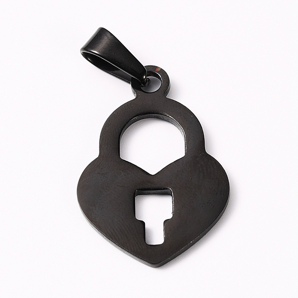 

PandaHall 304 Stainless Steel Pendants, Heart Padlock, Gunmetal, 33.5x22x1.5mm, Hole: 4.5x8.5mm 304 Stainless Steel Lock