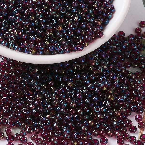 

PandaHall MIYUKI Round Rocailles Beads, Japanese Seed Beads, (RR3546) Spkl Fuchsia Lined Ametyhst, 8/0, 3mm, Hole: 1mm, about..., Purple