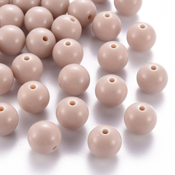 

PandaHall Opaque Acrylic Beads, Round, PeachPuff, 16x15mm, Hole: 2.8mm, about 220pcs/500g Acrylic Round Brown