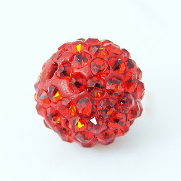 

PandaHall Polymer Clay Rhinestone Beads, Pave Disco Ball Beads, Grade A, Round, Half Drilled, Light Siam, 10mm, Hole: 1mm Polymer Clay+Glass..., Red