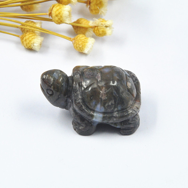 

PandaHall Natural Labradorite Display Decorations, Tortoise Feng Shui Ornament for Longevity, for Home Office Desk, 38~42x25~27x20mm...