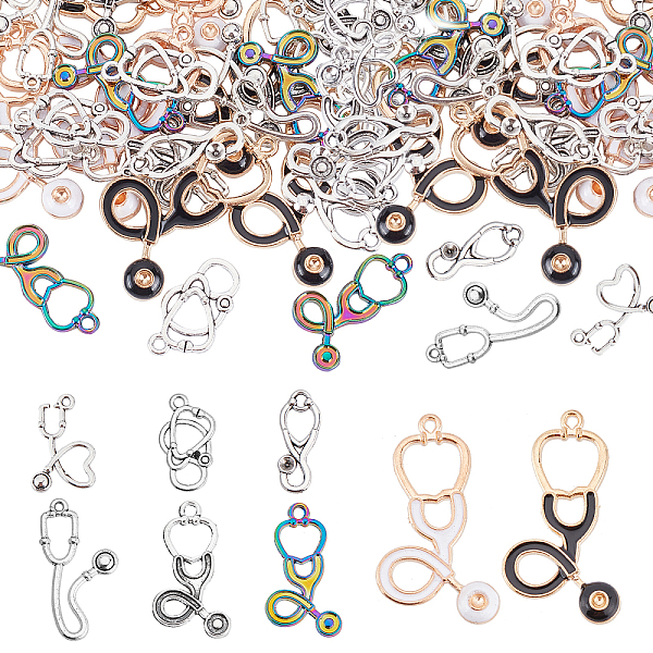 

PandaHall ARRICRAFT 48Pcs 8 Style Alloy Pendant Sets, Stethoscope, Mixed Color, 6pcs/style Alloy Others