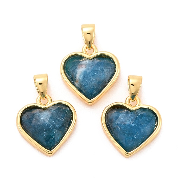 

PandaHall Natural Apatite Charms, with Real 18K Gold Plated Brass Findings, Long-Lasting Plated, Lead Free & Cadmium Free, Heart...