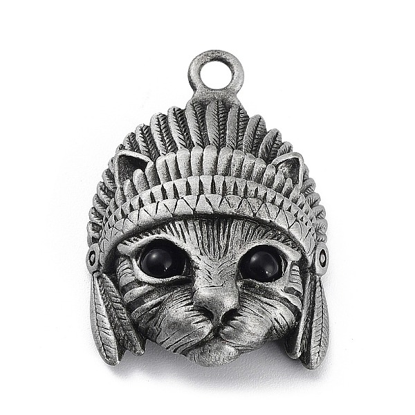 

PandaHall Tibetan Style Alloy Pendnat, Frosted, Cat Shape, Antique Silver, 37x25.5x7mm, Hole: 3.2mm Alloy Cat Shape