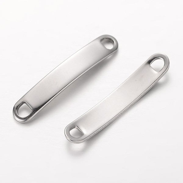 

PandaHall Rectangle 304 Stainless Steel Links connectors, Stainless Steel Color, 35x6x1.5mm, Hole: 3x3mm 304 Stainless Steel Rectangle