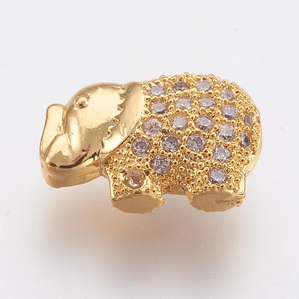

PandaHall Brass Micro Pave Cubic Zirconia Beads, Lead Free & Cadmium Free, Elephant, Golden, 8.5x13x5mm, Hole: 0.8mm Brass+Cubic Zirconia...