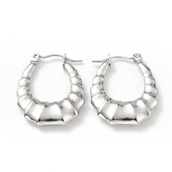 

PandaHall 304 Stainless Steel Teardrop Hoop Earrings for Women, Stainless Steel Color, 25.5x20x4mm, Pin: 0.8mm 304 Stainless Steel Teardrop