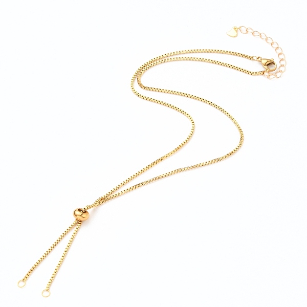 

PandaHall 304 Stainless Steel Box Chain, Venice Chains Necklace Making, with Slider Stopper Beads, Lobster Claw Clasps and Extension Chain...