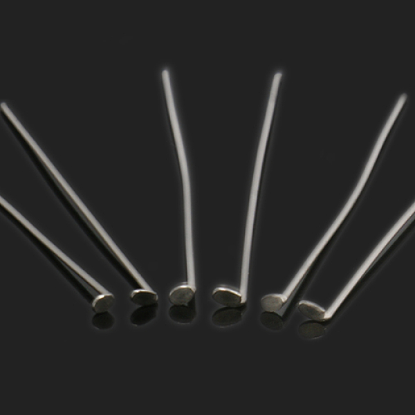 

PandaHall 304 Stainless Steel Flat Head Pins, Stainless Steel Color, 35x0.6mm, 22 Gauge, about 5000pcs/bag, Head: 1mm 304 Stainless Steel