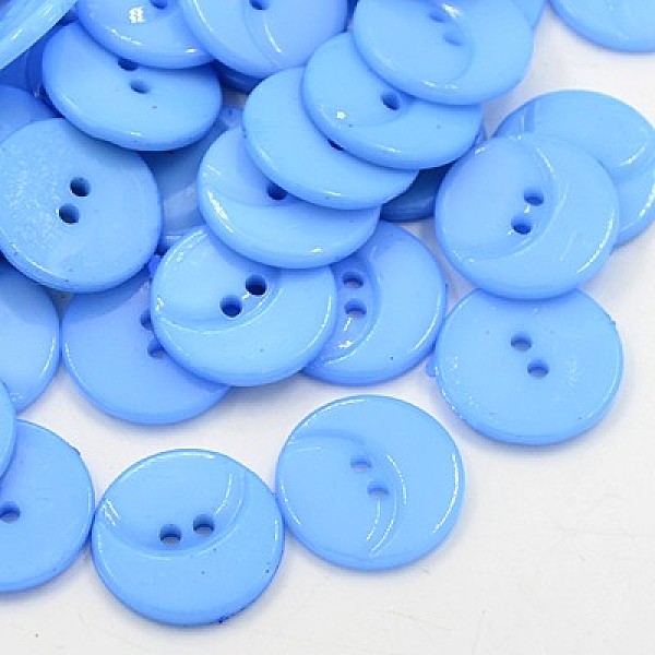 

PandaHall Acrylic Sewing Buttons for Costume Design, Plastic Shirt Buttons, 2-Hole, Dyed, Flat Round with Moon Pattern, Cornflower Blue...