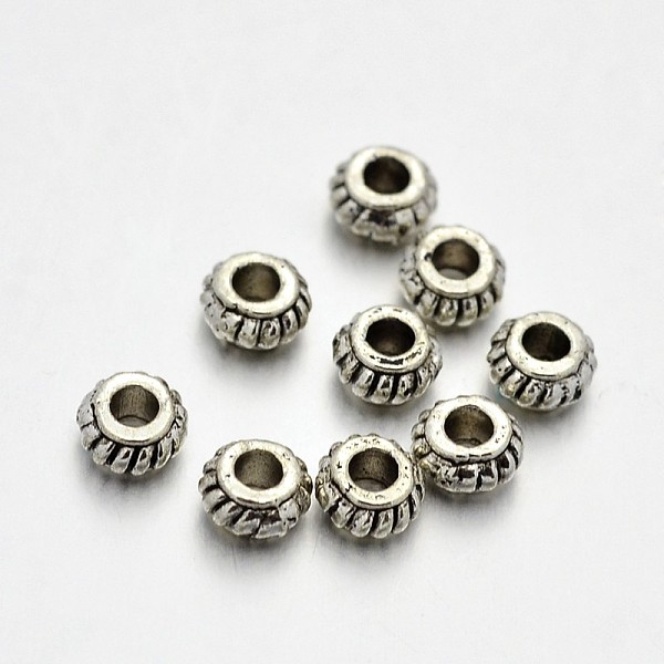

PandaHall Tibetan Style Alloy Rondelle Spacer Beads, Lead Free & Cadmium Free & Nickel Free, Antique Silver, 4x2mm, Hole: 2mm Alloy Rondelle