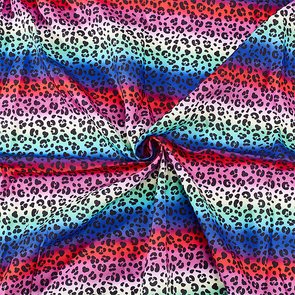 

PandaHall FINGERINSPIRE 1.1Yard Leopard Print Fabric by The Yard 59.1inch Wide Striped Rainbow Leopard Fabric for Sewing Polycotton Rainbow...