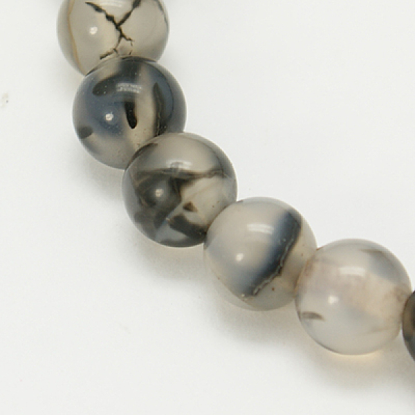 

PandaHall Natural Grey Agate Beads Strands, Round, Gray, 10mm, Hole: 1mm Grey Agate Round Gray