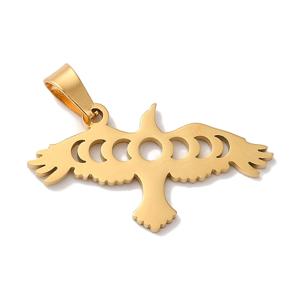 

PandaHall 304 Stainless Steel Pendants, Laser Cut, Eagle with Moon Phase Charm, Real 18K Gold Plated, 15x26x1mm, Hole: 6x3mm 304 Stainless...