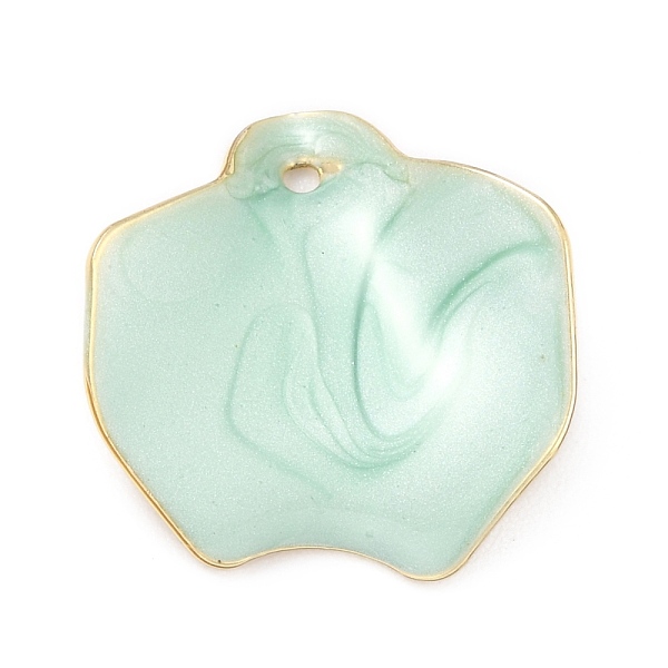 

PandaHall Alloy Enamel Pendants, Flower Petal Shape, Aquamarine, 22x20x4mm, Hole: 1.5mm Alloy+Enamel Flower Green